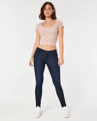 Curvy Low-Rise Dark Wash Super Skinny Jeans