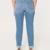 Curvy Ultra High Ripped Medium Wash Mom Jeans