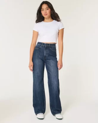 Curvy Ultra High-Rise Dark Wash Baggy τζιν
