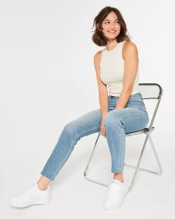 Curvy Ultra High Rise Medium Wash Mom Jeans