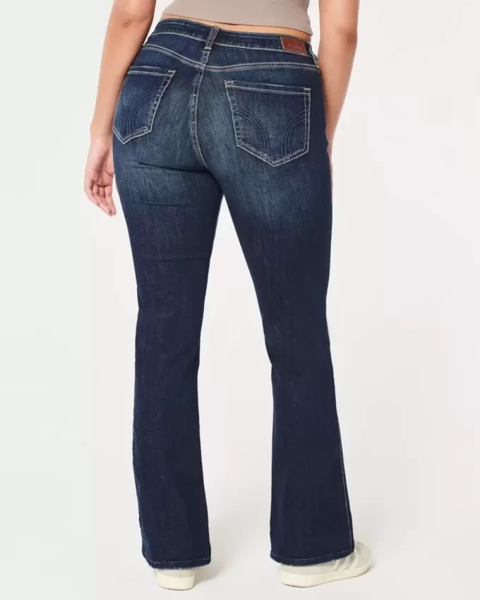Τζιν μποτάκι με καμπύλες μεσαίου ύψους Dark Wash Τζιν μποτάκι με καμπύλες μεσαίου ύψους Dark Wash