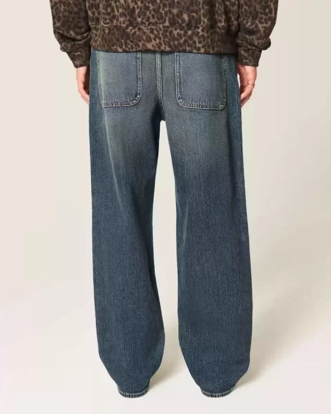 Dark Wash Κεντημένα φαρδιά τζιν Dark Wash Κεντημένα φαρδιά τζιν