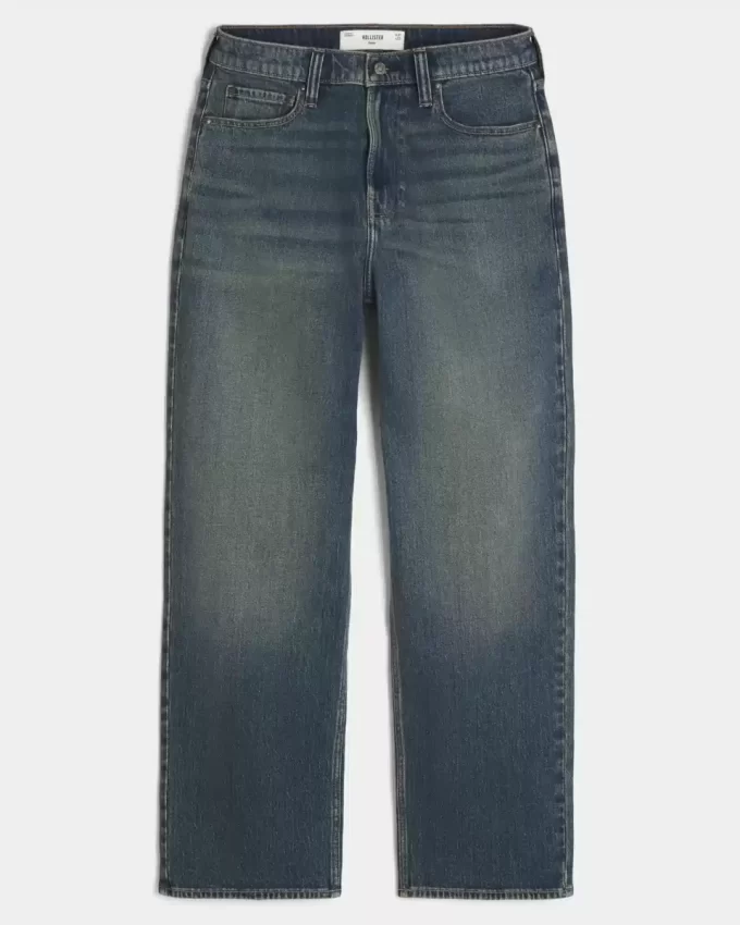 Dark Wash Κεντημένα φαρδιά τζιν Dark Wash Κεντημένα φαρδιά τζιν