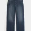 Σούπερ φαρδύ τζιν με λογότυπο Dark Wash