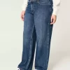 Καμπυλωτό ψηλόμεσο Dark Wash Baggy τζιν Καμπυλωτό ψηλόμεσο Dark Wash Baggy τζιν