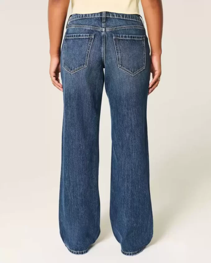 Καμπυλωτό χαμηλού ύψους Dark Wash Baggy τζιν Καμπυλωτό χαμηλού ύψους Dark Wash Baggy τζιν