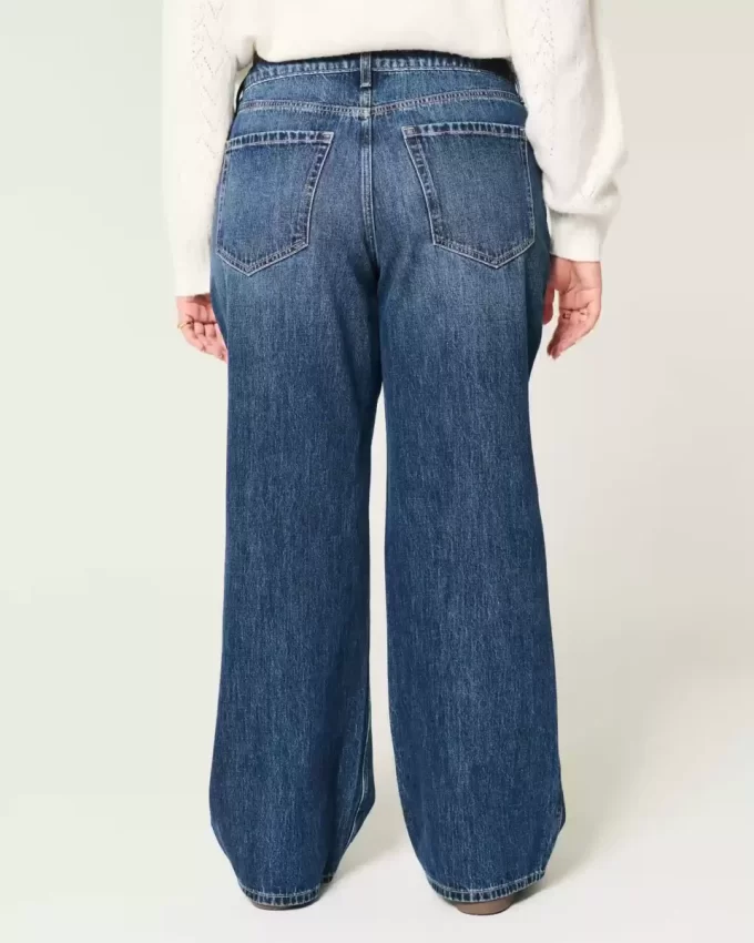 Καμπυλωτό ψηλόμεσο Dark Wash Baggy τζιν Καμπυλωτό ψηλόμεσο Dark Wash Baggy τζιν