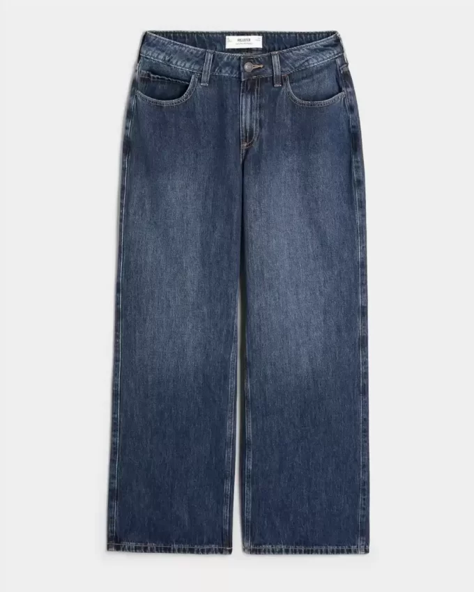 Καμπυλωτό ψηλόμεσο Dark Wash Baggy τζιν Καμπυλωτό ψηλόμεσο Dark Wash Baggy τζιν