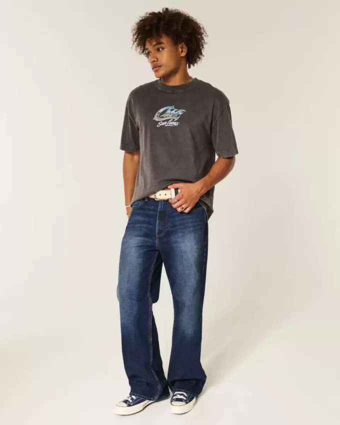 Τζιν Dark Wash Baggy Bootcut