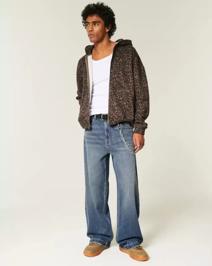 Σούπερ φαρδύ τζιν Dark Wash Dice Graphic Σούπερ φαρδύ τζιν Dark Wash Dice Graphic