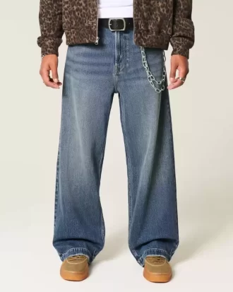 Σούπερ φαρδύ τζιν Dark Wash Dice Graphic