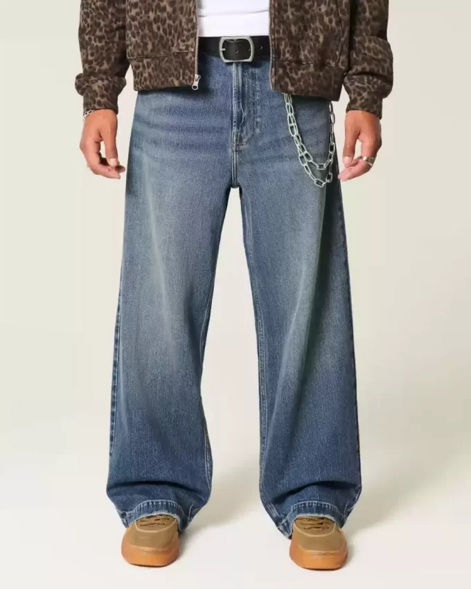Σούπερ φαρδύ τζιν Dark Wash Dice Graphic Σούπερ φαρδύ τζιν Dark Wash Dice Graphic