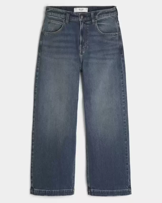 Σούπερ φαρδύ τζιν Dark Wash Dice Graphic Σούπερ φαρδύ τζιν Dark Wash Dice Graphic