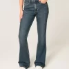 Υψηλό τζιν Dark Wash Embroidered Florals Flare Υψηλό τζιν Dark Wash Embroidered Florals Flare
