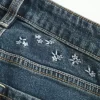 Υψηλό τζιν Dark Wash Embroidered Florals Flare Υψηλό τζιν Dark Wash Embroidered Florals Flare