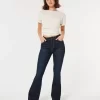 Τζιν με καμπυλωτό ψηλό ύφασμα Dark Wash Flare