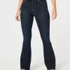 Τζιν με καμπυλωτό ψηλό ύφασμα Dark Wash Flare