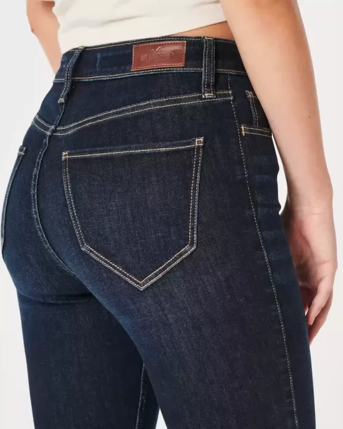Τζιν με καμπυλωτό ψηλό ύφασμα Dark Wash Flare