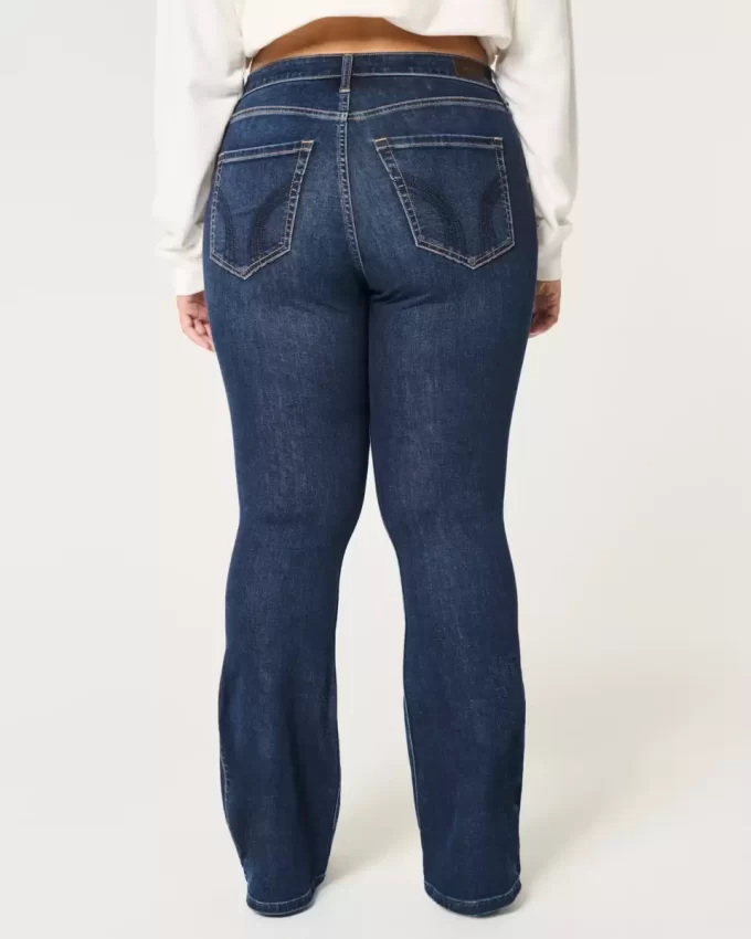 Τζιν με καμπυλωτό ψηλό ύφασμα Dark Wash Flare