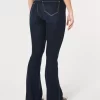 Τζιν με καμπυλωτό ψηλό ύφασμα Dark Wash Flare