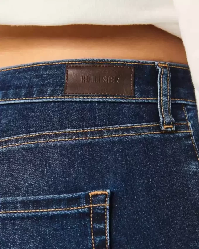 Τζιν με καμπυλωτό ψηλό ύφασμα Dark Wash Flare
