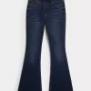Τζιν με καμπυλωτό ψηλό ύφασμα Dark Wash Flare