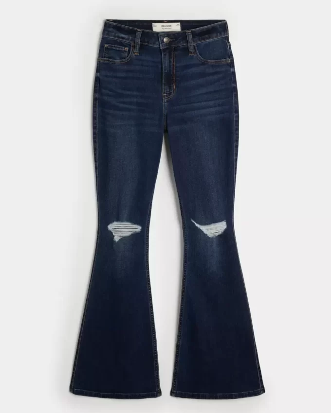 Υψηλό τζιν σκισμένο Dark Wash Flare
