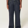 Φαρδύ τζιν με καμπύλες χαμηλού ύψους Dark Wash Foldover Waist Baggy Φαρδύ τζιν με καμπύλες χαμηλού ύψους Dark Wash Foldover Waist Baggy