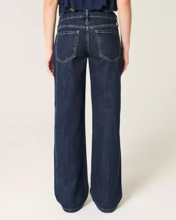 Χαμηλό τζιν Dark Wash Foldover Waist Baggy