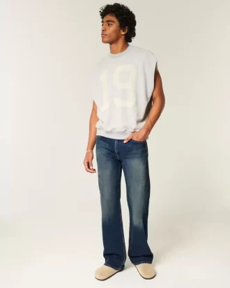Dark Wash Relaxed Bootcut Jeans