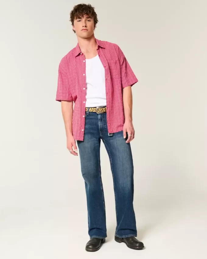 Dark Wash Relaxed Bootcut Jeans