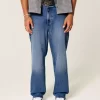 Dark Wash Rose Graphic Baggy Jeans