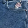 Dark Wash Rose Graphic Baggy Jeans