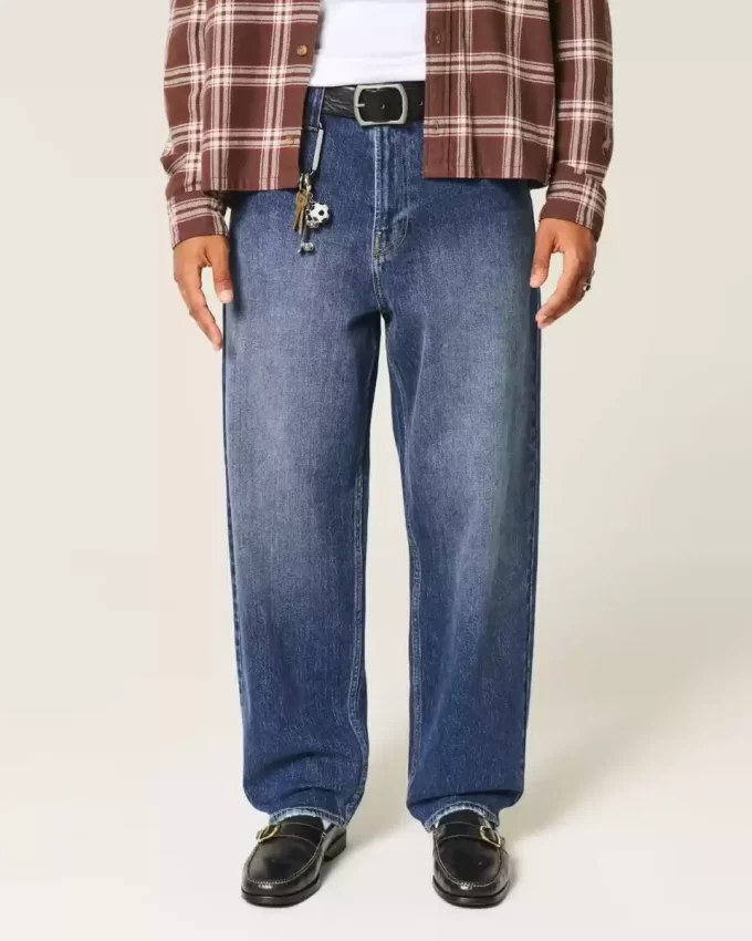 Dark Wash Skater Baggy Jeans
