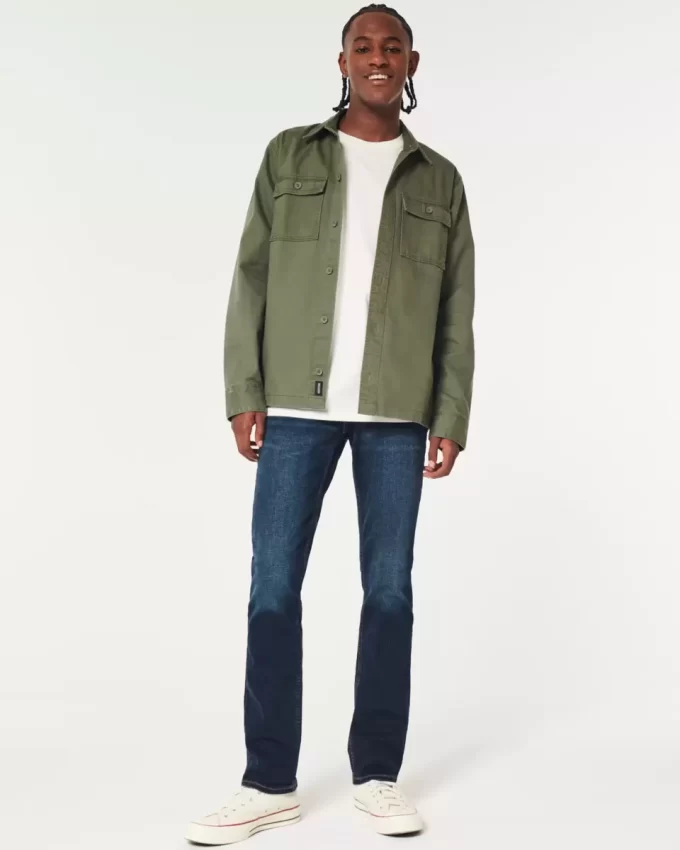 Dark Wash Slim Straight Jeans