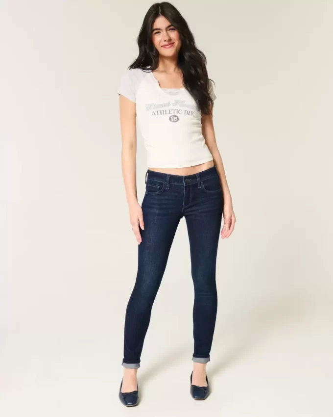Χαμηλό τζιν Dark Wash Super Skinny Χαμηλό τζιν Dark Wash Super Skinny