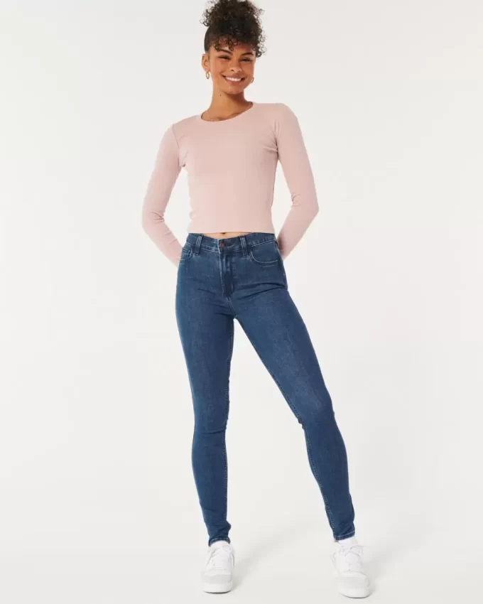 Υψηλό τζιν Dark Wash Super Skinny Υψηλό τζιν Dark Wash Super Skinny