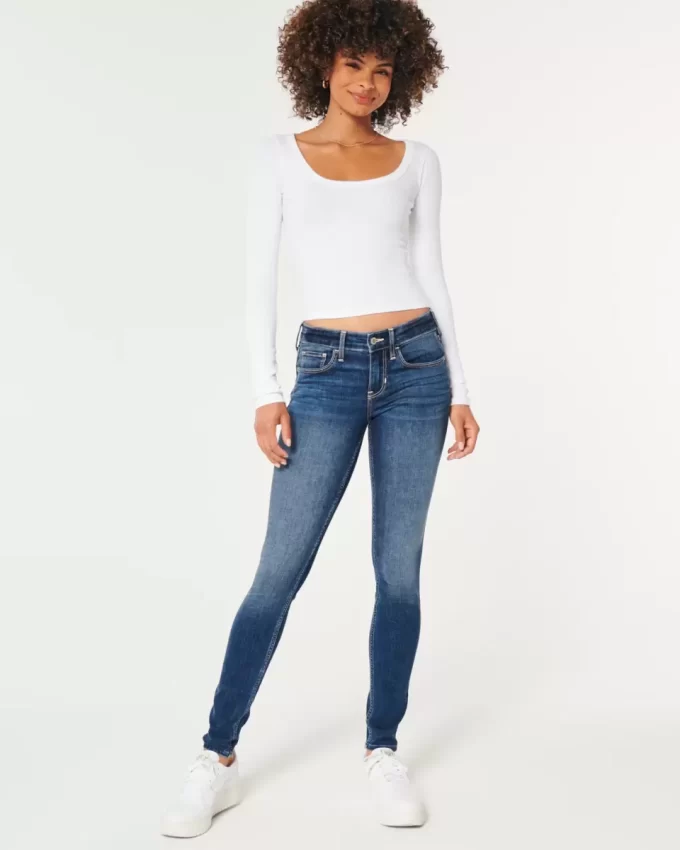Χαμηλό τζιν Dark Wash Super Skinny Χαμηλό τζιν Dark Wash Super Skinny