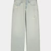 Χαμηλό ύψος Distressed Light Wash Baggy Jeans Χαμηλό ύψος Distressed Light Wash Baggy Jeans