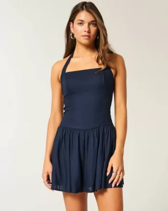 Μίνι φόρεμα Drop Waist Halter