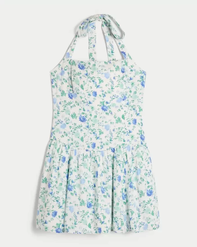 Μίνι φόρεμα Drop Waist Halter Μίνι φόρεμα Drop Waist Halter