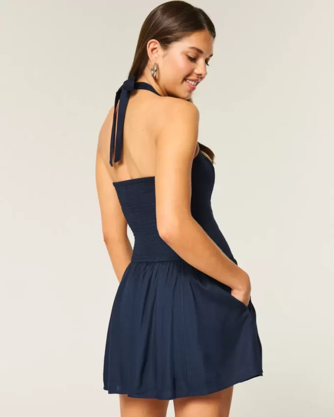 Μίνι φόρεμα Drop Waist Halter Μίνι φόρεμα Drop Waist Halter