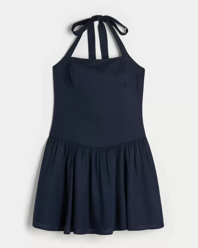 Μίνι φόρεμα Drop Waist Halter Μίνι φόρεμα Drop Waist Halter