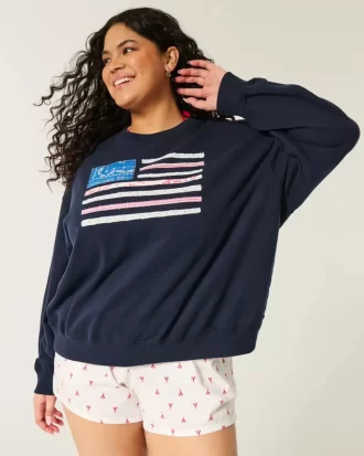 Φούτερ Easy American Flag Graphic Crew