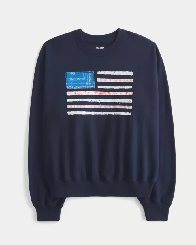 Φούτερ Easy American Flag Graphic Crew Φούτερ Easy American Flag Graphic Crew