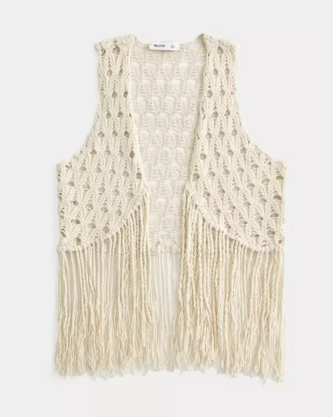 Γιλέκο με κρόσια Easy Crochet Γιλέκο με κρόσια Easy Crochet