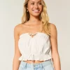 Easy Crop Strapless Lace Inset Tube Top Easy Crop Strapless Lace Inset Tube Top