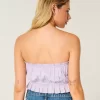 Easy Crop Strapless Lace Inset Tube Top Easy Crop Strapless Lace Inset Tube Top