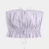 Easy Crop Strapless Lace Inset Tube Top Easy Crop Strapless Lace Inset Tube Top