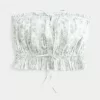 Easy Crop Strapless Lace Inset Tube Top
